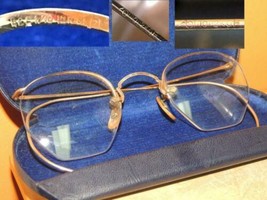 AO Bausch &amp; Lomb 1/10-12K Gold Filled Eyeglasses etched mop mohair lined case - £68.33 GBP