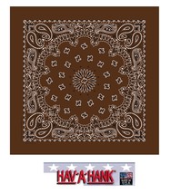Usa Made Hav-A-Hank Cocoa Brown Paisley Bandana Face Mask Neck Scarf Head Wrap - £6.41 GBP