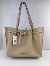 New Michael Kors Emilia Bag East West Tote Buff Pebbled Leather Large  $428 B2R - $138.59