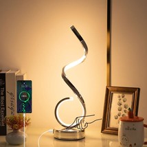 Modern Spiral Led Table Lamp, 22W Dimmable Touch Control Desk Lamp Reading Light - £38.11 GBP