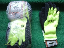 4 Pairs HI-Vis Foam Latex Palm 23 Gauge Work Gloves E-Deputy Dog Large #190 New - £15.62 GBP