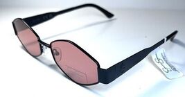 NEW JESSICA SIMPSON Black Pink Lens Metal J6420 Classic Sunglasses + Case - $35.99