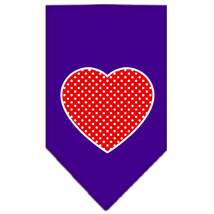 Red Swiss Dot Heart Screen Print Bandana Purple Size Large - £9.11 GBP