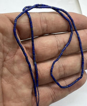 1mm Lapis Lazuli Heishi beads 1Pc strand top quality unpolished undyed matte 15&quot; - £9.38 GBP