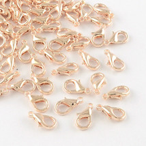 12 Lobster Clasps 14mm Rose Gold Jewelry Making Supplies Findings Set - £4.45 GBP