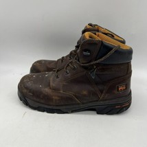 Timberland Pro Helix 6&quot; Steel Toe Brown Leather Work Boots Men&#39;s Size 12 M - £47.62 GBP