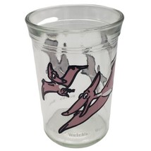 Welch&#39;s Pterodactyl Pink Dinosaur Dino Jelly Jar Drinking Glass 1988 Vin... - £11.52 GBP