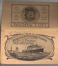 Railroad Steamship ticket folder Marsters Boston NY 1904 ephemera travel - $14.00