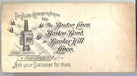 Boston Linen Bunker Hill papers blotter antique advertising ephemera postal - £11.19 GBP