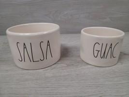 Rae Dunn White Salsa and Guacamole Guac Bowl Set Artisan by Magenta Ceramic - £8.99 GBP