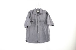 Cabelas Mens Medium Faded Ripstop Short Sleeve Collared Button Shirt Gray Cotton - £27.02 GBP