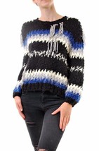 FOR LOVE &amp; LEMONS Womens Sweater Crosby Fringe Long Sleeves Blue M - £76.44 GBP