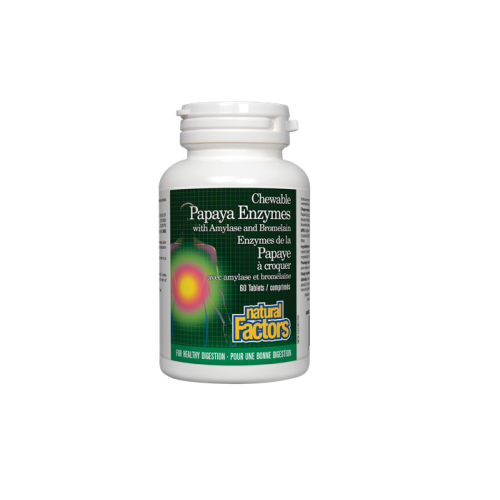 Natural Factors Papaya Enzymes with Amylase and Bromelain 60tab - $7.60