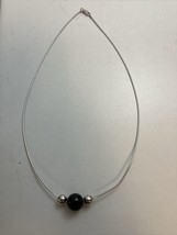925 STERLING SILVER SNAKE CHAIN 17” NECKLACE 925 ITALY WITH ONYX SINGLE ... - $524.47 MXN