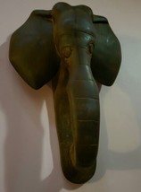 Vintage African Hand Carved Blackwood Elephant Head Sculpture 9 In Long - £32.06 GBP