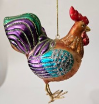 Rooster Chicken 4.5&quot; Plastic Christmas Ornament. - £11.08 GBP