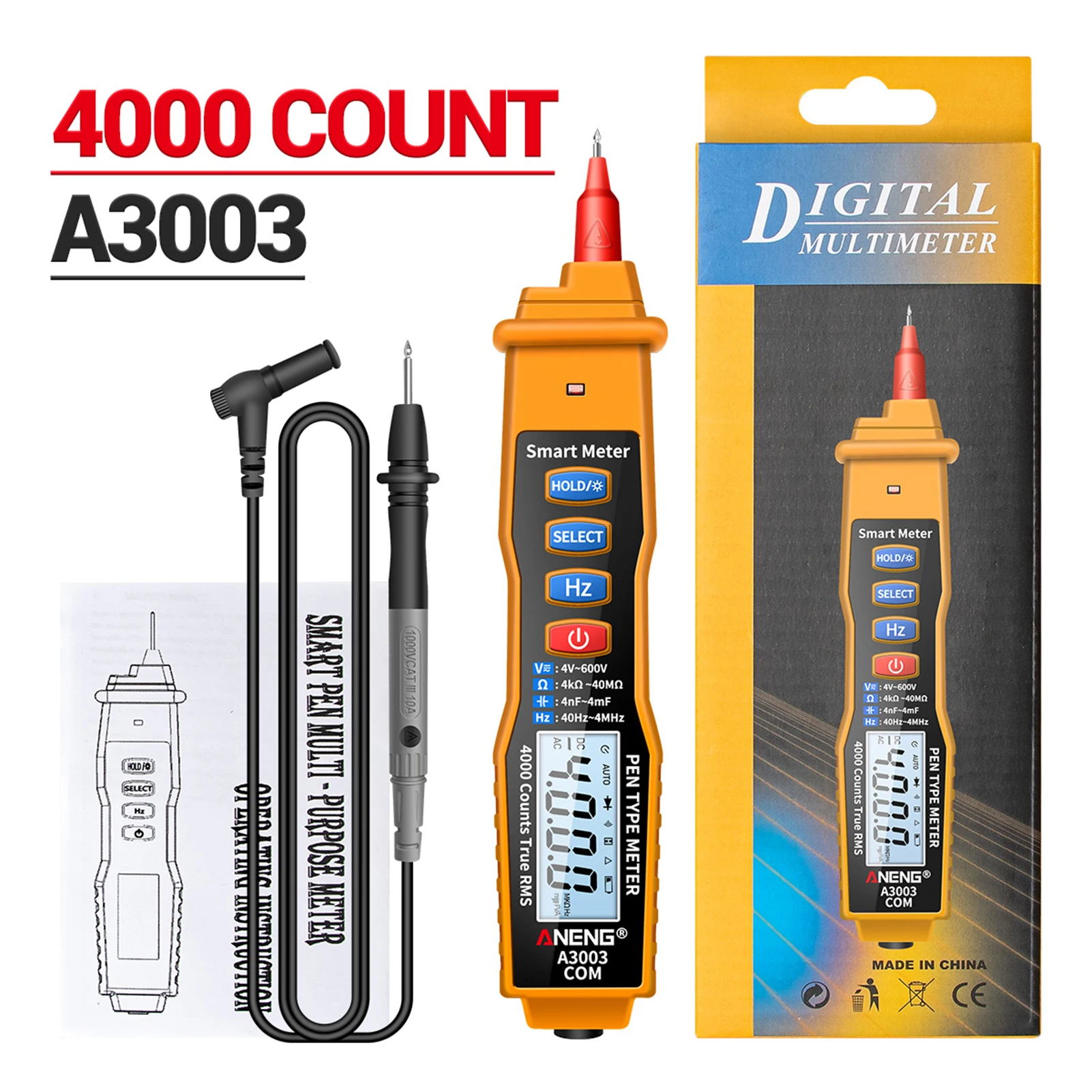 ANENG Digital Pen Multimeter NCV AC/DC Voltmeter Ohmmeter Resistance Frequanecy  - £204.76 GBP