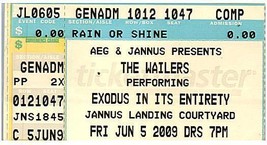 Il Wailers Ticket Stub Giugno 5 2009 St, Pietroburgo Florida - £27.92 GBP