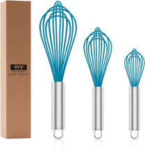 Silicone Whisk,Professional Whisks for Cooking Non Scratch,Stainless Ste... - £11.95 GBP