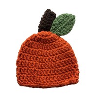 Homemade Baby Infant Hat Cap Pumpkin Crocheted Knitted Orange Size 6 12 ... - $5.49