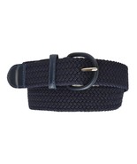 Navy Blue Covered Buckle Woven Elastic Stretch Belt 1-1/4&quot; Wide Mens Ladies - $23.31 CAD