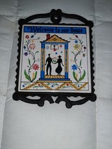 Vintage Trivet Tilso Japan Welcome To Our Home Kitchen Cast Iron Ceramic - $290.39 MXN