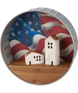 American Flag round metal Wall Shelf - SALE - $51.61 CAD