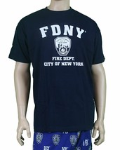 Official Men&#39;s FDNY T-Shirt : Navy Blue Fire Department New York Shirt Fireman - £15.63 GBP