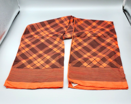 Vintage Womens Scarf ECHO Silk Blend Japan Geometric Orange Black EUC 46... - $20.00