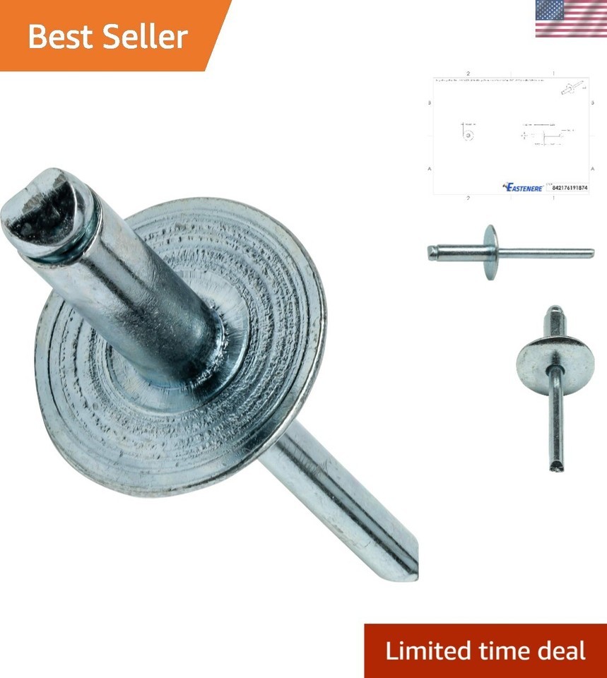 High-Strength Steel Blind Pop Rivets 3/16&quot; x 3/8&quot; - 50 Count for Tough M... - £34.47 GBP