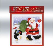 Waving Santa and Penguin Christmas Advent Calendar - $12.85