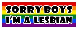 Sorry Garçons I&#39;M A Lesbienne Lgbt Gay Diversité Décalque Autocollant 3 x 9 - £2.85 GBP