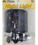 ART PLATES NIGHT LIGHT NIGHT SKY WHITE YELLOW BLUE STARS 360 SWIVEL PLUG... - £4.77 GBP