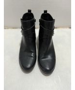 Anne Klein Black Leather Ankle Boots, Size 8M, Side Zipper - €18,70 EUR