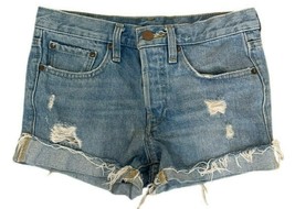  Urban Outfitters BDG Women&#39;s Size 24 Button Fly Denim Distressed Jean Shorts - £15.55 GBP
