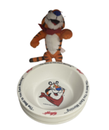 Vintage Kellogg&#39;s  Cereal Bowls Lot of 6 w/ Tony the Tiger Plush Toy - $531.05 MXN