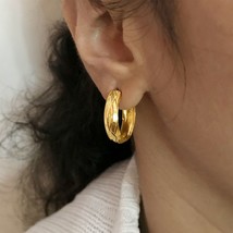 Fine Jewelry 18 Kt Real Solid Yellow Solid Gold Huggie Hoop Earrings 5 Grams - £577.99 GBP