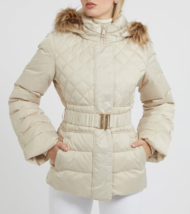 Guess Womens Puffer Jacket Laurie Solid Cream Size Xl W2BL60WEX52 - £186.61 GBP