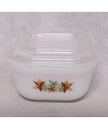 Fire King Maple Leaves Refrigerator Dish With Lid 4&quot; Square - $24.95