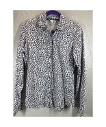 Boden Button Up Stretch Collared Pebble Heart Shirt Blue White Womens Si... - €17,08 EUR