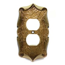 Vintage Amerock Carriage House Electric Outlet Cover Plate Antique Brass Look - £6.99 GBP