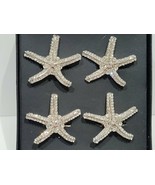 Tahari Coastal Beach Starfish Rhinestones Napkin Rings Holders Set of 4 NEW - £27.37 GBP