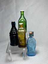 VTG Brown and Blue Glass Bottles Lot Of 4 Bromo Seltzer Lysol Cork &amp; Scr... - $29.95