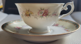 2 Pcs. Teacup and Saucer Cherry China Occupied Japan Flowers 2 Inch Cup - $24.99