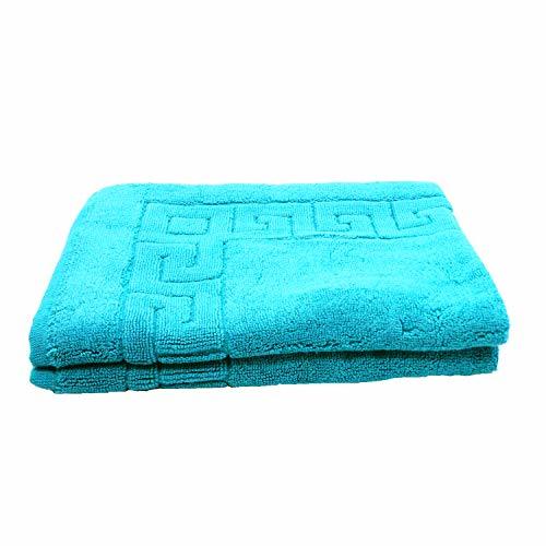 Bath Mat 100% Cotton Towel Rug for Bathroom Set Green Color 1 Pcs