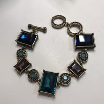 Heidi Daus Toggle Bracelet with Multi-Color Gems and Swarovski Rhinestones - $93.49