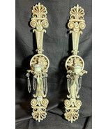 Pair of Two 2 Old Vintage Metal Wall Candle Sconces Set Mid Century Mode... - $2,272.26 MXN