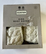 Hunter Kids Boot Socks White Ivory Large Size 1-3 US New In Box - £16.05 GBP