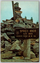 WV West Virginia Summit Spruce Knob Sign View Postcard - £4.00 GBP