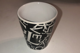 Las Vegas Jumbled Letters Souvenir Black &amp; White Shot Glass - £3.29 GBP